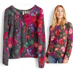 MEADOW RUE ANTHROPOLOGIE ARIEL EYELASH TOP CASUAL WARM COZY SOFT SWEATER SZ M